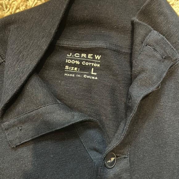 J Crew men’s L navy long sleeve cotton shirt with pockets - Picture 2 of 2